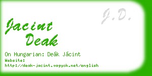 jacint deak business card