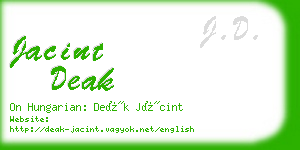 jacint deak business card